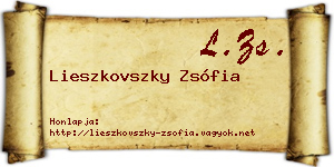Lieszkovszky Zsófia névjegykártya
