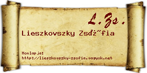 Lieszkovszky Zsófia névjegykártya