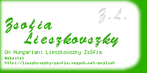 zsofia lieszkovszky business card
